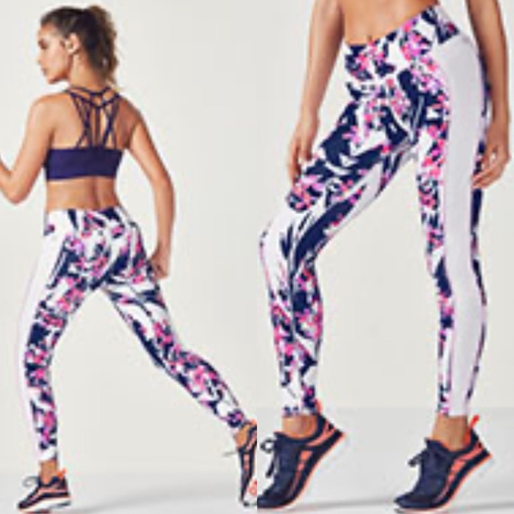 Fabletics Hanoi Outfit- Racerback Tank with Palm Blossom Full Length Leggings